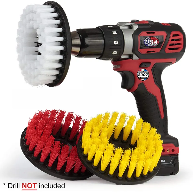 Multifunctional 5 INCH Drill Clean Brush Head Set Is Used To Remove Granite Moss And Mildew & Garden Statue Dirt Cleaning