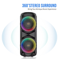 ZQS12206 Altavoz Portátil Inalámbrico TWS Dual de 12 Pulgadas con Bluetooth para Karaoke, PA PRO Recargable con Luz LED para Fiestas al Aire Libre