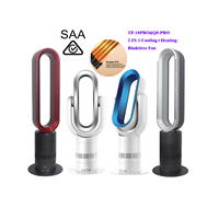 Ventilateur tour électrique domestique sans pales, télécommandé, en plastique, portable, pour chambre à coucher, vent puissant, faible bruit