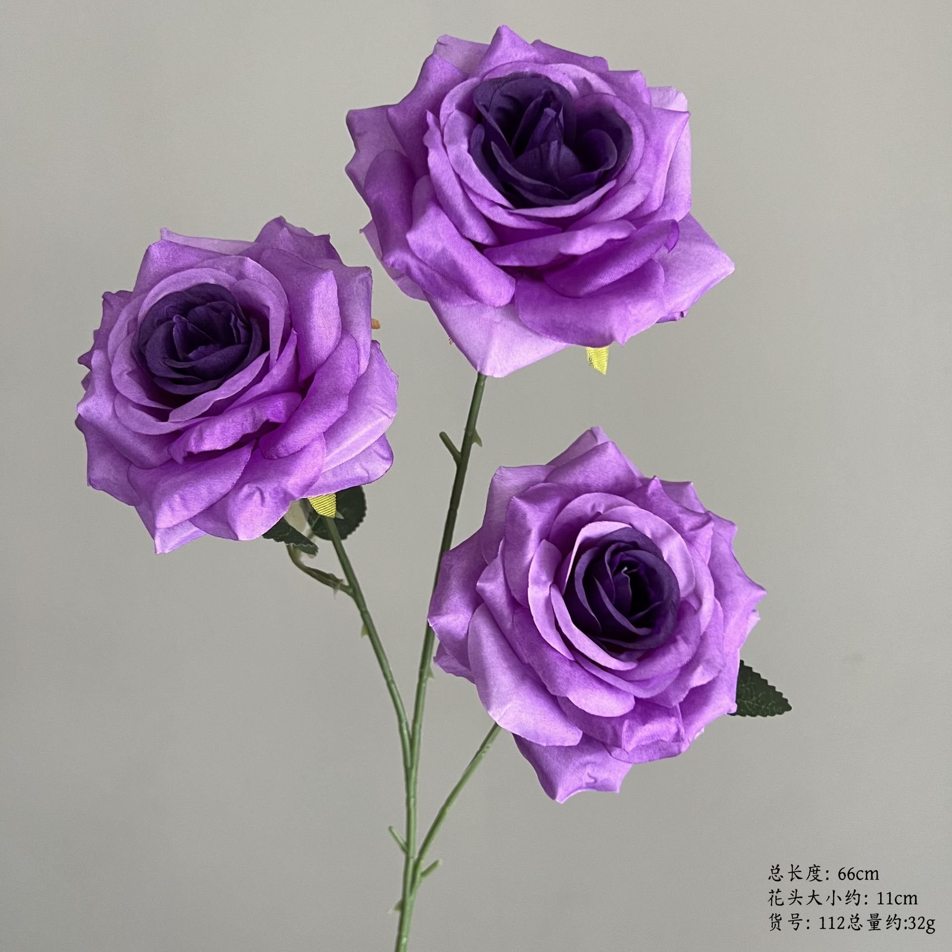 Item no 112-three-head diamond rose-deep purple