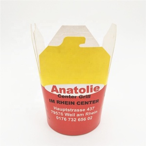 14/16/26/32oz phân hủy sinh học thức ăn nhanh Takeaway Hộp Ăn Trưa tùy chỉnh in vòng dưới giấy mì hộp - Product Image 3