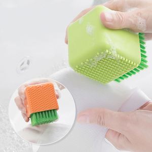 Custom Multi-function Cleaning Washing <b>Scrub</b> <b>Brush</b> Hand-held Shoes Mini Silicone Washboard Cleaner Home Houseware Clothes Tools - Product Image 3