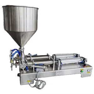 2 nozzles 100-1000ml ice cream water liquid honey juice sauce soft drink peanut butter filling machine HJ-P03