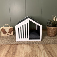 Haustierhaus Hundehütte für Innenräume Modernes Luxus-Holzbett Welpen-Hundehütte Haustierzubehör für Gemütliche Entspannung