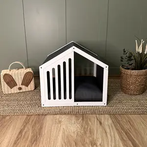 Haustierhaus Hundehütte für Innenräume Modernes Luxus-Holzbett Welpen-Hundehütte Haustierzubehör für Gemütliche Entspannung - Product Image 1