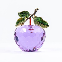 Eco-vriendelijke gegraveerde kristallen appel-sculpturen, uitgesneden kerstversieringen, creatieve kerstavondcadeaus, decoraties, fabriek