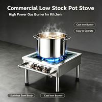Cuisinière à gaz commerciale HN QDMECH en acier inoxydable antirouille à brûleur unique et profil bas pour marmites de cuisson