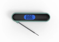 Termometer BBQ lipat digital, termometer digital bisa dilipat, garpu daging teleskopik, pabrik profesional