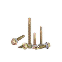 DIN7504K queue de perceuse hexagonale externe vis autotaraudeuse queue d'aronde fil couleur acier tuile vis auto-perceuse M5