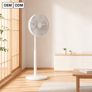 Ventilateur de sol silencieux électrique/à batterie RUNAL en plastique avec télécommande pour usage domestique, hauteur réglable - Product Image 1