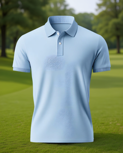 Polo pour homme personnalisé, manches courtes, couleur unie, respirant, en coton et polyester tricoté, vêtements de golf décontractés, OEM personnalisé - Product Image 2