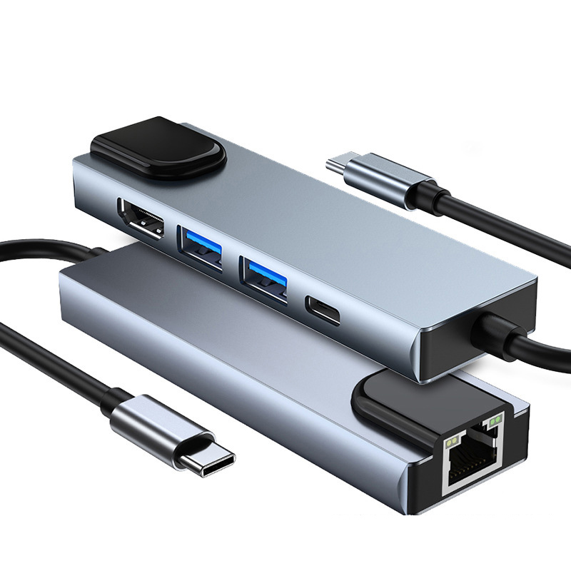 Hub usb tipo c 5 in 1, hub hdtv 4k usb c para gigabit ethernet rj45 lan adaptador para mac kitap pro yıldırım 3 USB-C
