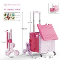 Chariot à bagages pliable à quatre roues personnalisable «Pack N Roll» en plastique pliable portable pour faire du shopping et monter les escaliers