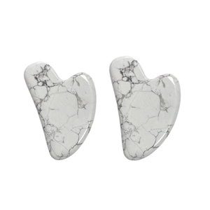 Planche de Gua Sha en howlite turquoise naturelle blanche, outil de massage facial et corporel pour spa, vente en gros directe usine - Product Image 6