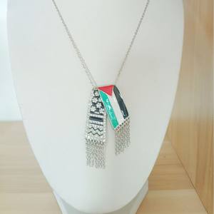 Gran oferta, collar con bandera palestina, collar hecho a mano con pañuelo para la cabeza de Palestina, collar Kufiya - Product Image 1