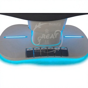 Mesa de Masaje Eléctrica de Cuero PU con Reposacabezas Integrado, Estructura Metálica, Diseño Contemporáneo, Mueble de Salón para Uso Comercial - Product Image 5
