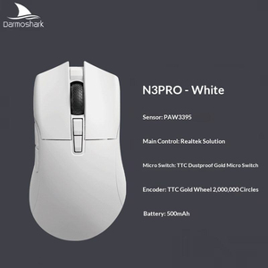 ดาร์โมชาร์ค <span class=keywords><strong>N3</strong></span> PRO 8K ไตรโหมดเมาส์สำหรับเล่นเกมไร้สาย PAW3395 26000 DPI Realtek 500mAh 125 ชมสำหรับพีซีอีสปอร์ต - Product Image 6