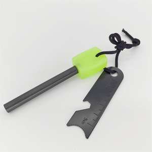 -3Q lumineux Flint Steel Luminous Green Handle Glow In The Dark Fire Starter avec lanière Magnesium Fire Steel - Product Image 3