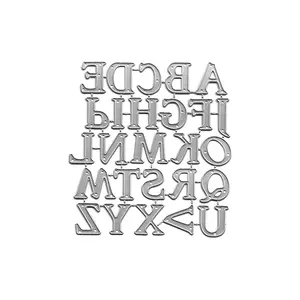 Juego de decoración creativa DIY 3D para tarjetas de felicitación, juego de 26 piezas, letras de Metal grabadas en oro superior/minúsculas, troquel para álbum de recortes para Metal - Product Image 2