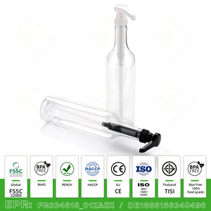 Botella de Plástico PET de Grado Alimenticio de 750 ml, Transparente, Vacía, para Jarabe de Café, con Bomba Dosificadora, para Tiendas de Té con Leche, Venta al Por Mayor, OEM - Product Image 1