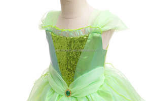 Phong Cách Mới Tiana <span class=keywords><strong>Tinkerbell</strong></span> Công Chúa Ăn Mặc Thời Trang Trẻ Em Dresses Phim Truyền Hình Màu Xanh Lá Cây Cổ Tích <span class=keywords><strong>Tinker</strong></span> Chuông Cho Halloween Giáng Sinh - Product Image 3