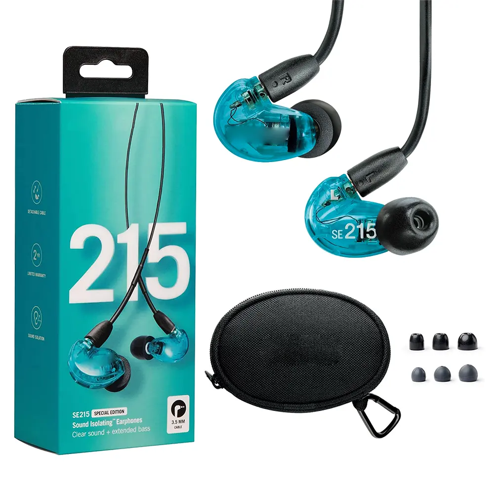 SE215 Kopfhörer mit Mikrofon HiFi-Stereo Noise Cancel ling 3.5MM SE 215 In Ear Detchabl Ohrhörer mit Tasche