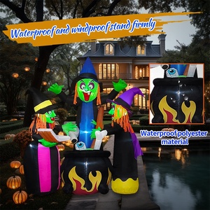 Vendita diretta in fabbrica decorazione stagionale di Halloween gonfiabile tre <span class=keywords><strong>streghe</strong></span> con giardino a LED/prato/festa/evento al coperto all'aperto - Product Image 3