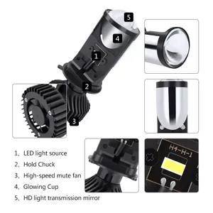 Super lumineux Y6D Y7 Y8 Y9 H4 foco led h4 projecteur <span class=keywords><strong>moto</strong></span> lumière h4 mini led lentille intégrée h4 laser led phares - Product Image 2