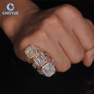 Iced Out Fine Jewelry Pass Diamond Tester VVS Moissanite Diamond GRA Certificated Hip Hop Sterling <b>Silver</b> 925 <b>Ring</b> for <b>Men</b> - Product Image 6