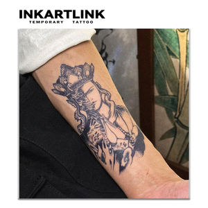 INKARTLINK Pegatina de Tatuaje para el Cuerpo, Pegatina de Tatuaje de Papel con <span class=keywords><strong>Diseño</strong></span> de Corona Divina, Resistente al Agua, Ecológica, de Larga Duración (15 Días), Venta al Por Mayor - Product Image 2