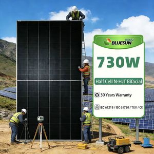 Module Solaire Monocristallin Bifacial HJT à Demi-Cellules 715W/730W/735W Haute Efficacité avec Cadre en Aluminium Anodisé pour - Product Image 4