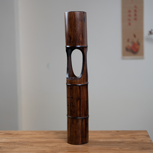Bamboo Tube Flower Vases Handmade Traditional Round Tabletop Decorative Vase For Chinese New Year - Product Image 3