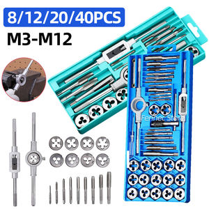 Peralatan Tangan Tad Repair Tool Kit Tading Tap and Die Set M3-M12 Screw Tad Plugs Taper - Product Image 2