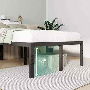 <span class=keywords><strong>Novilla</strong></span> 14 pouces plate-forme en métal cadre de lit Queen Support de latte en acier robuste Durable assemblage facile chambre appartement Villa - Product Image 2