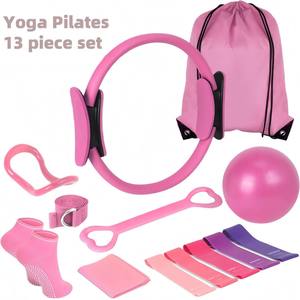 Ensemble de fitness réglable 13 pièces pour la maison, le yoga et le Pilates, avec ballon de yoga, bande de résistance et anneau de yoga - Product Image 1