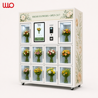 Distributeur automatique intelligent de bouquets réfrigérés en acier inoxydable avec options de paiement multiples et gestion basée sur le cloud pour une utilisation 24h/24