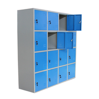 Armoire de rangement à 16 portes en métal avec revêtement en poudre pour serrure à clé pour étudiants