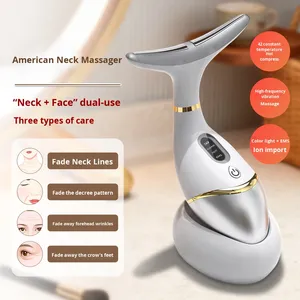 Nouveau masseur facial anti-rides pour le cou à lumière colorée, micro-courant, lifting et raffermissement du cou, étanche, beauté du cou de cygne - Product Image 2