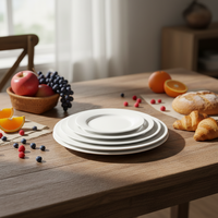 Assiette de service en mélamine blanche, plat de buffet commercial, durable, poli, écologique, compatible lave-vaisselle, vaisselle personnalisée pour les fêtes