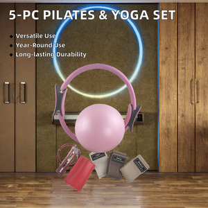 Năm mảnh bền Pilates vòng tròn Yoga bánh xe wheatball Vòng đặt 25cm ABS + TPE căng thẳng ban nhạc căng Hỗ trợ công cụ hỗ trợ - Product Image 2