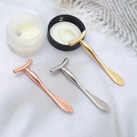 Spatule de luxe personnalisée en alliage de zinc pour crème contour des yeux, logo gravé au laser, spatule métallique réutilisable pour masque facial, outils de beauté pour soins de la peau, vente en gros