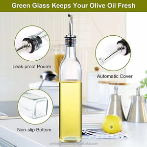 <span class=keywords><strong>Set</strong></span> di Bottiglie in Vetro Verde per Olio d'Oliva con Beccucci in Acciaio Inox e Imbuto |   Dispenser per Olio e Aceto a Prova di Perdite per Cucina - Product Image 6