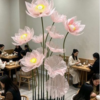 Op maat gemaakte decoratie binnenhuwelijksimulatie lotusbladknop Chinese pastorale stijl boeddhistische zaal gigantische lotusbloemen decoratie