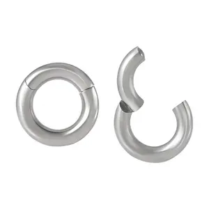 Anéis de argola pesados de aço cirúrgico, plug de orelha de septo, adequado para uma escala de piercing, sem necessidade de usar alicates de abertura