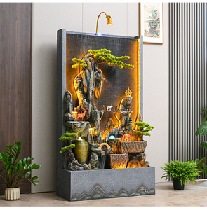 <span class=keywords><strong>Fontana</strong></span> a Cascata a Parete a LED in Resina Sintetica con Effetto <span class=keywords><strong>Acqua</strong></span> Corrente, Ornamenti Scenografici a Roccia, Realizzata a Mano, Grande e Semplice - Product Image 4