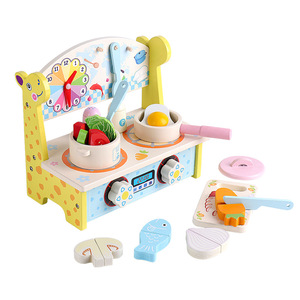 Enfants en bois cuisine jouet jeu <span class=keywords><strong>de</strong></span> rôle semblant poêle en bois Fruits coupe jeu bébé nourriture jouer enfants jouets éducatifs en bois - Product Image 6