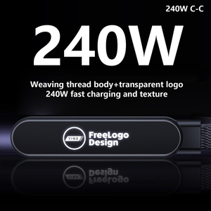 สาย USB C ไนลอนพรีเมียมเรืองแสง 240W ความยาวตามสั่ง ทนทาน ตัวสายถัก ใช้กับเครื่องสแกนบาร์โค้ดได้ เหมาะสำหรับเป็นของขวัญทางเทคโนโลยี - Product Image 2