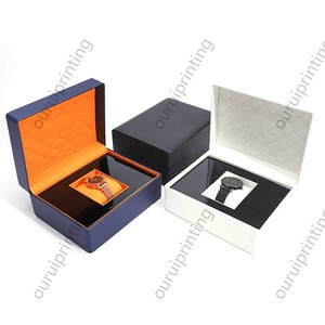 Solid Color PU Leather Watch <b>Box</b> Custom Logo Square Single Wristwatch Storage <b>Gift</b> Packaging <b>Box</b> - Product Image 5