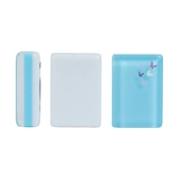 Jeu de Mahjong de Luxe Automatique et Portable en Acrylique Bleu Papillon pour 4 Joueurs – Divertissement pour Adultes