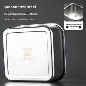 Контейнер для хранения продуктов на 3600 мл, большой емкости, из нержавеющей стали 304, с герметичной крышкой, для кухни и ланчей - Product Image 3